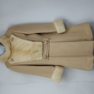 Vintage 1960s Youthcraft Union Made Coat with Fur Bib and Cuffs.